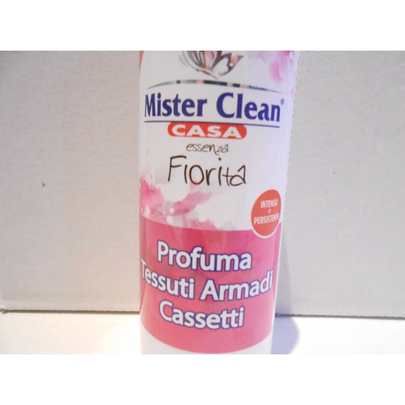 PROFUMA TESSUTI ARMADI CASSETTI ESSENZA FIORITA MISTER CLEAN 200 ML.