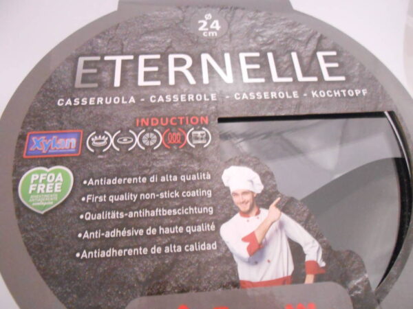 CASSERUOLA CM 24 CON COPERCHIO IN VETRO MODELLO ETERNELLE INDUZIONE - immagine 5
